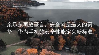 余承東再放豪言，安全就是最大的豪華，華為手機的安全性能定義新標準